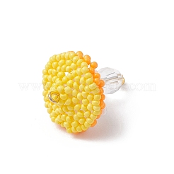 3Pcs 3 Colors Glass Seed Beaded Mushroom Pendants&nbsp;PALLOY-MZ00851