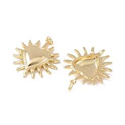 真鍮チャーム  ハートチャーム  カドミウムフリー＆鉛フリー  ラックめっき  長持ちメッキ  丸カン付き  18KGP本金メッキ  26.5x25x4mm  穴：3mm&nbsp;KK-C143-45A-G