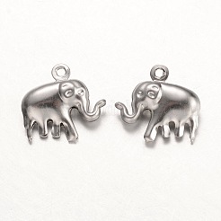 変色しにくい316サージカルステンレスペンダント  象  ステンレス鋼色  15x14.5x5mm  穴：1mm&nbsp;STAS-K096-02P