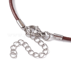Natural Green Aventurine Heart Pendant Necklace with Cowhide Leather Cords&nbsp;NJEW-JN04598-03