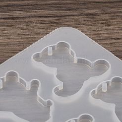 DIYペンダントシリコンモールド  女性用イヤリング  クマ  145x95x5mm  穴：2mm  内径：35~46x35~36mm&nbsp;LS-SIMO-P010-D03