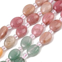 Cherry Quartz Glass & Natural  Rhodonite & Sodalite & Green Aventurin & Crazy Agate Beads Strands&nbsp;G-Z135-A12
