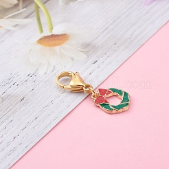 Christmas Theme Alloy Enamel Pendants&nbsp;X-HJEW-JM00427-05