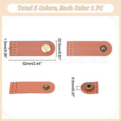 5Pcs 5 Colors Arch Cowhide Leather Sew on Purse Clasps&nbsp;FIND-HY0002-37