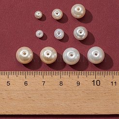 428スタイルのガラスパールビーズ連売り8個。  パールカラーの  ラウンド  ミックスカラー  4~10mm  穴：1mm&nbsp;HY-FS0001-08