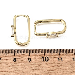 Brass Clear Cubic Zirconia Huggie Hoop Earrings&nbsp;EJEW-G473-03G