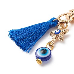 Lucky Blue Tassel Polyester Keychain&nbsp;KEYC-JKC00375