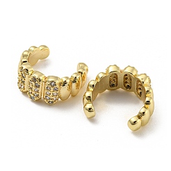 Brass Micro Pave Cubic Zirconia Oval Cuff Earrings&nbsp;EJEW-E299-02G