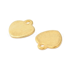 304ステンレススチールチャーム  空白タグのスタンプ  ハート  ゴールドカラー  9.5x9.5x1mm  穴：1.4mm&nbsp;STAS-I350-01G-02