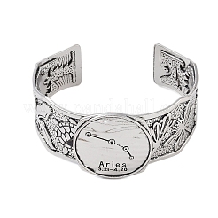 Constellation Alloy Open Cuff Bangles for Women Men&nbsp;BJEW-C064-01AS-04