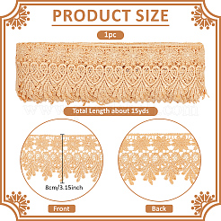 Polyester Flower Lace Ribbon&nbsp;OCOR-WH0105-156D