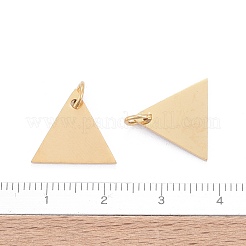 304ステンレススチール製刻印入りブランクタグチャーム  丸カン付き  鏡面研磨仕上げイオンプレーティング(IP)  トライアングルチャーム  ゴールドカラー  13x15x1mm  穴：3.5mm&nbsp;STAS-I311-29G
