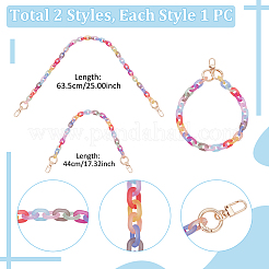 2Pcs Acrylic Link Bag Extender Chains&nbsp;HJEW-UN00073