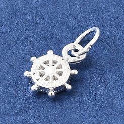 スターリングシルバーのヘルムチャーム925個  丸カン付き  銀  9x7x2mm  穴：3.5mm&nbsp;STER-A048-16S