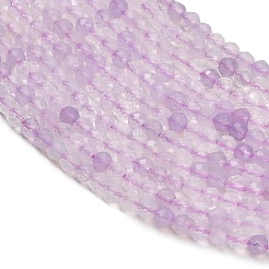 天然ラベンダーアメジストビーズ連売り  多面カット  ラウンド  3mm  穴：0.7~0.8mm  約134~135個/連  14.96~15.20''（38~38.6cm）。&nbsp;GG-CBA4399-A06-02