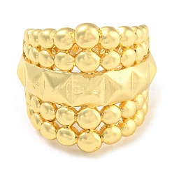 Rack Plating Brass Pyramid Open Cuff Rings&nbsp;RJEW-Q784-03G