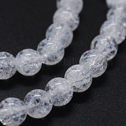 天然石クラッククオーツビーズ連売り  ラウンド  10mm  穴：1mm  約39個/連  14.8~15インチ&nbsp;G-K285-02-10mm