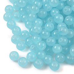 2 Strands Baking Paint Imitation Jade Glass Round Bead Strands&nbsp;DGLA-FS0001-20C