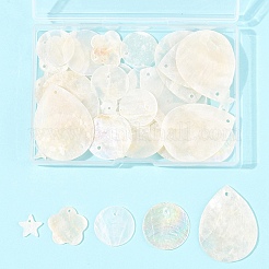 56Pcs 5 Styles Natural Capiz Shell Pendants&nbsp;SHEL-FS0001-08