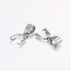 変色防止304ステンレススチールペンダントピンチベイル  ステンレス鋼色  10x7x3mm  穴：4x5mm&nbsp;STAS-E127-09P