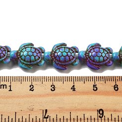 合成ターコイズ染色ビーズ連売り  燃料噴射効果  ウミガメ  モーブ  17~18x14~14.5x7mm  穴：1.6mm  約21~22個/連  13.39''~14.17''（34~36センチメートル）&nbsp;G-P507-05M