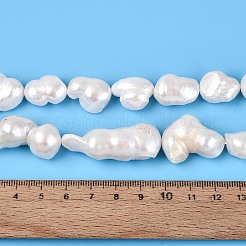 天然バロックケシパールビーズ連売り  有核真珠  ピーナッツ  乳白色  10~41x10~44x5.5~15mm  穴：0.5mm  約15~23個/連  14.37~16.14インチ（36.5~41cm）&nbsp;PEAR-E016-014A