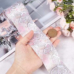 10ヤードのプリントポリエステルリボン  ちょう結び作り用  フラット  カラフル  ちょうの模様  5.1x0.02cm&nbsp;OCOR-GF0002-47A
