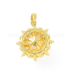 Eco-friendly Rack Plating Brass Micro Pave Cubic Zirconia Pendants&nbsp;KK-F843-17G