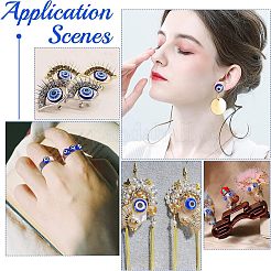 60Pcs Handmade Lampwork Evil Eye Cabochons&nbsp;LAMP-NB0001-59