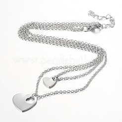 Tarnish Resistant Two Tier Stainless Steel Necklaces&nbsp;NJEW-JN01246