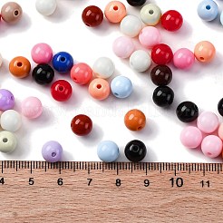 不透明なアクリルビーズ  ラウンド  カラフル  7~7.5x7.5~7.8x7.5~7.8mm  穴：1.6mm&nbsp;SACR-Q004-02E