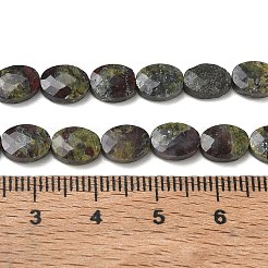 天然石ドラゴンブラッドビーズ連売り  水晶  多面カット  フラットオーバル  8x6x3.5mm  穴：0.5mm  約46個/連  14.96''（38センチメートル）&nbsp;G-H349-A01-25