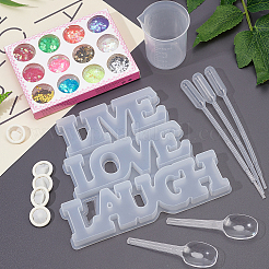 Word Love & Laugh Silicone Molds Kits&nbsp;DIY-OC0003-12