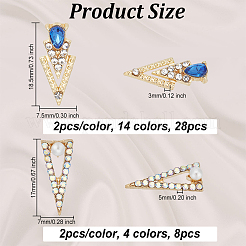 36Pcs 18 Style Alloy Rhinestones Cabochons&nbsp;MRMJ-OC0003-52