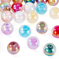 10色のアクリル模造猫目ビーズ  ラウンド  ミックスカラー  16mm  穴：2mm  2個/カラー&nbsp;FIND-TA0009-23A