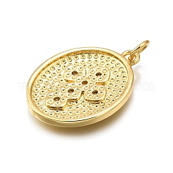 Rack Plating Brass Micro Pave Cubic Zirconia Pendants&nbsp;KK-K401-89G