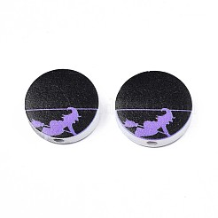 Halloween Printed Natural Wood Beads&nbsp;WOOD-T021-60