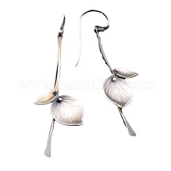 女性用ボヘミア合金ダングルイヤリング  葉  アンティークシルバー  40x12mm&nbsp;WG9397D-01