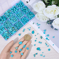 1021Pcs 12 Styles Dyed Synthetic Turquoise Beads&nbsp;TURQ-BM0001-01
