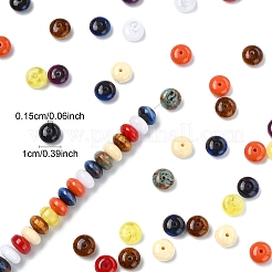 30個の樹脂ビーズ  ロンデル  ファイヤーブリック  10x6mm  穴：1.5mm&nbsp;RESI-YW0004-32A
