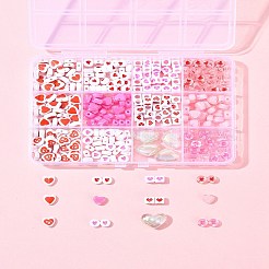 385Pcs Valentine's Day Theme Opaque/Transparent Acrylic Beads&nbsp;MACR-FS0001-93