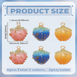 6Pcs 3 Colors Plastic Pendants&nbsp;FIND-LP0009-94A