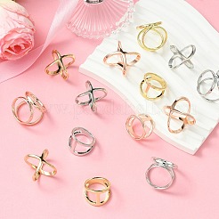 18個 9スタイル 合金スカーフリングバックル 女性 女の子用  ミックスカラー  18~25x21.5~27.5x21.5~24.5mm  2個/スタイル&nbsp;AJEW-CJ0001-36
