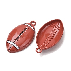 焼付塗装合金ペンダント  ラグビーのチャーム  ココナッツブラウン  47x25x7.5mm  穴：3.5mm&nbsp;AL-CBA24A6-02A-01