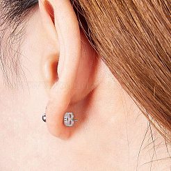 304ステンレススチール製イヤーナット  ポスト イヤリングのバタフライ イヤリング バック  ミックスカラー  4.5x6x3.5mm  穴：1mm  4色  60個/カラー  240個/箱&nbsp;STAS-PH0019-25