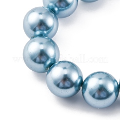 シェルパールビーズ連売り  ラウンド  空色  12.5mm  穴：0.9mm  約33個/連  15.79''（40.1センチメートル）&nbsp;BSHE-K015-12mm-02