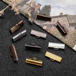 混合鉄リボンカシメエンドパーツ  ミックスカラー  8x20mm  穴：2mm  約270個/200g&nbsp;IFIN-S008-M