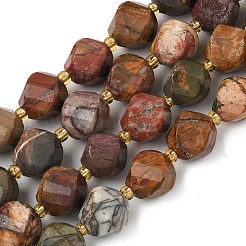 Natural Red Picasso Stone/Polychrome Jasper Beads Strands&nbsp;G-U023-A10-01