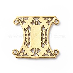チベットスタイル亜鉛合金シャンデリアコンポーネントのリンク  長方形  アンティーク黄金  29x32x2mm&nbsp;TIBE-L003-032AG