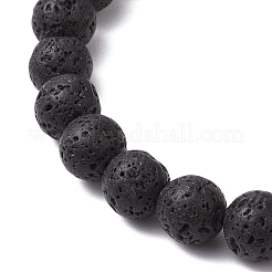 8mm Round Natural Lava Rock Beads Stretch Bracelets&nbsp;BJEW-JB10945